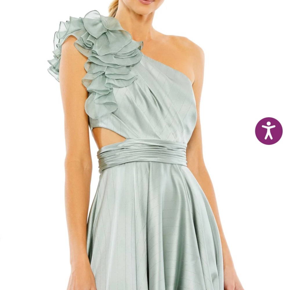 NWT Mac Duggal Women's Mint High-Low Dress Sz 12 - Picture 3 of 4